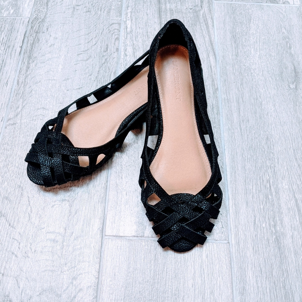 NWOT Lane Bryant Black Woven Ballet Flats 9W